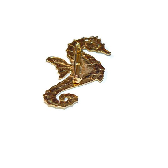 Large Enameled‎ Seahorse Brooch - Picture 5 of 7